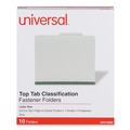  | Universal UNV10252T 2 in. Expansion 1 Divider 4 Fasteners 4-Section Pressboard Classification Folders - Letter Size, Gray Exterior (10/Box) image number 4