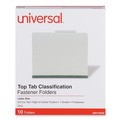 Office Jansan | Universal UNV10252T 2 in. Expansion 1 Divider 4 Fasteners 4-Section Pressboard Classification Folders - Letter Size, Gray Exterior (10/Box) image number 4