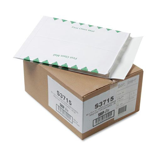 | Quality Park QUAS3715 10 in. x 13 in. #13 1/2 Cheese Blade Flap Redi-Strip Adhesive Closure First Class Ship-Lite Expansion Mailer - White (100/Box) image number 0