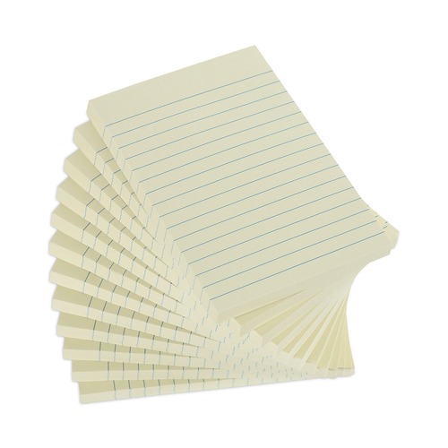 Office Jansan | Universal UNV28073 4 in. x 6 in. Note Ruled Recycled Self-Stick Note Pads - Yellow (12 Pads/Pack) image number 0