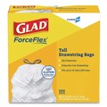 Trash Bags | Glad 78526 13 Gallon 0.72 mil 24 in. x 27.38 in. Tall Kitchen Drawstring Trash Bags - Gray (100/Box) image number 0