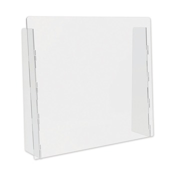 Deflecto 27 in. x 6 in. x 23.75 in. Acrylic Counter Top Barrier with Full Shield - Clear (2/Carton)