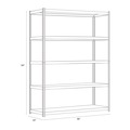 Office Filing Cabinets & Shelves | Alera 26111 48 in. x 24 in. x 84 in. 5-Shelf Steel Shelving Unit with Particleboard Shelves - Black image number 5