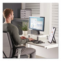 Office Jansan | Fellowes Mfg Co. 91712 13.38 in. x 13.63 in. x 2 in. to 4 in. 60 lbs. Standard Monitor Riser for 21 in. Monitors - Platinum/Graphite image number 5