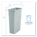 Trash & Waste Bins | Boardwalk 1868188 23 Gallon Plastic Slim Waste Container - Gray image number 4