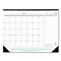 Calendars & Planners | Brownline C177437 12-Month (Jan-Dec): 2026 22 in. x 17 in. EcoLogix Artwork Monthly Desk Pad Calendar - White/Green Sheets, Black Binding/Corners image number 0