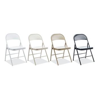 Alera Armless Steel Folding Chair Supports Up to 275 lbs. - Black (4/Carton)