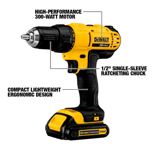 Dewalt DCD771C2 20V MAX Brushed Lithium Ion 1 2 in. Cordless