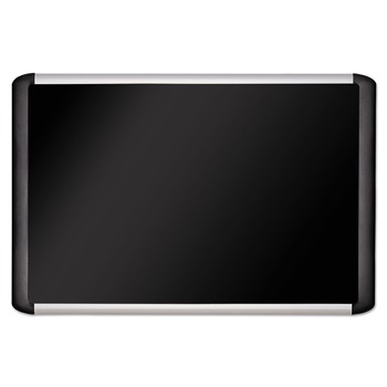 MasterVision 36 in. x 24 in. Soft-Touch Bulletin Board - Black Fabric Surface, Black Aluminum Frame