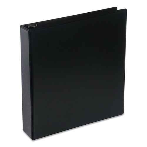 Customer Appreciation Sale - Save up to $60 off | Universal UNV20731 Deluxe 2 in. Capacity 11 in. x 8.5 in. Round 3-Ring View Binder - Black image number 0