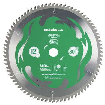 CIRCULAR SAW ACCESSORIES | Metabo HPT 115436M 12 in. 80-Tooth Fine Finish VPR Blade