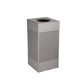 Trash & Waste Bins | Rubbermaid Commercial FGSC14EPLSM 16 gal. Designer Line Silhouettes Steel Waste Receptacle - Silver Metallic image number 1