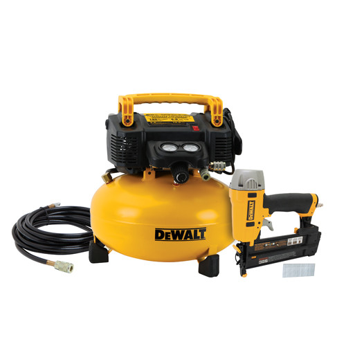 Nail Gun Compressor Combo Kits | Dewalt DWC1KIT-B 18-Gauge Brad Nailer and Pancake Compressor Combo Kit image number 0