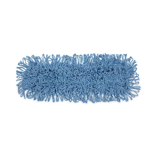 Office Jansan | Boardwalk BWK1124 24 in. x 5 in. Cotton/Synthetic Fiber Looped-End Mop Head - Blue image number 0