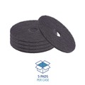 Cleaning Cloths | Boardwalk BWK4015BLA 15 in. Diameter Stripping Floor Pads - Black (5/Carton) image number 3