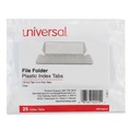  | Universal UNV42215EE 2.25 in. Wide 1/5-Cut Tabs Hanging File Folder Plastic Index Tabs - Clear (25/Pack) image number 0