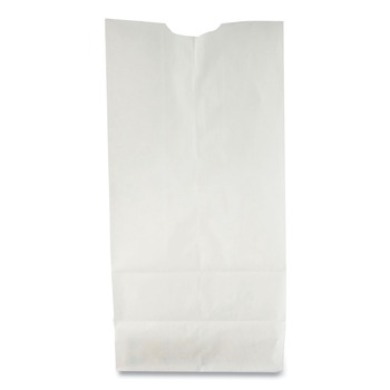 Ross & Wallace Paper Products 4.13 in. x 2.63 in. x 7.88 in. #2 Size Grocery Paper Bags - White (500/Bundle)