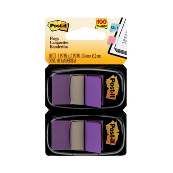 Post-it Flags Standard Page Flags in Dispenser - Purple (50-Flags/Dispenser, 2-Dispensers/Pack)
