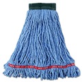 Mops | Rubbermaid Commercial FGA25206BL00 Web Foot Shrinkless Cotton/Synthetic Medium Wet Mop Head (6/Carton) image number 2
