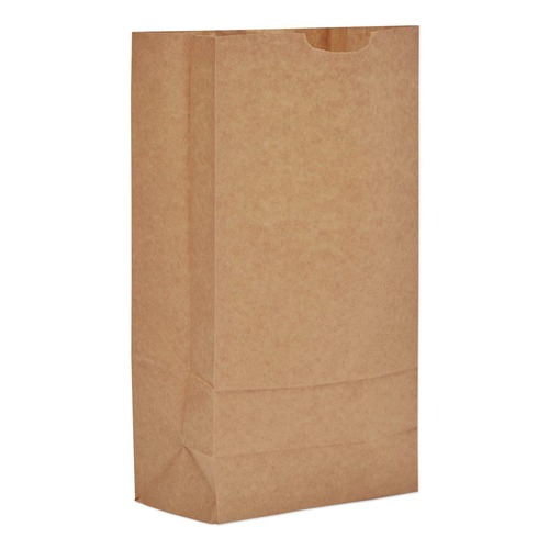 Food Service | Ross & Wallace Paper Products 130310500PK/BL 7 in. x 4.38 in. x 13.75 in. #10 Size Extra-Heavy-Duty Grocery Paper Bags - Kraft (500/Bundle) image number 0