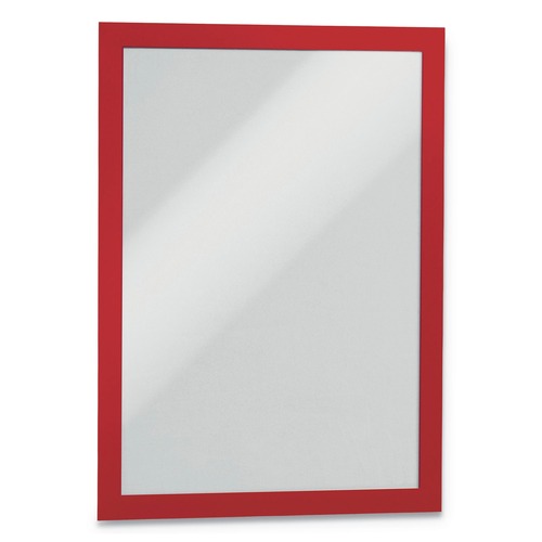 Office Jansan | Durable 476803 DURAFRAME 8.5 in. x 11 in. Sign Holder - Red Frame (2/Pack) image number 0