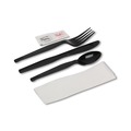 Cutlery | Dixie CH56NSPC7 Wrapped Fork/Knife/Spoon/Napkin Packets - Black (250/Carton) image number 1