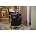 Cleaning Carts | Rubbermaid Commercial 1881749 4.98 cu ft. 20.33 in. x 24.1 in. x 34 in. Collapsible X-Cart - Black/Silver image number 2