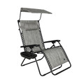 Outdoor Living | Bliss Hammock GFC-456XWPF 360 lbs. Capacity 32 in. Zero Gravity Chair with Adjustable Sun-Shade - Platinum Fern image number 0