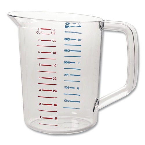 Beverage Serveware | Rubbermaid Commercial FG321700CLR 2 qt. Bouncer Measuring Cup - Clear image number 0