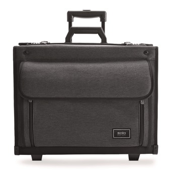 SOLO Classic Recycled Rolling Catalog Case Fits Device Up to 17.3-in 9.31 x 9.31 x 16.14 Gray/Black