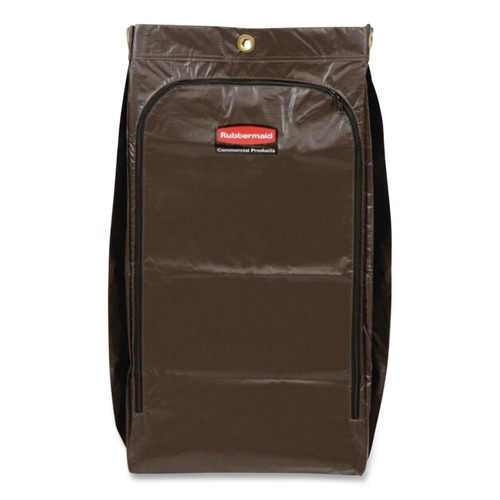 Office Jansan | Rubbermaid Commercial 1966885 17 in. x 33 in. 25-Gallon Zippered Vinyl Cleaning Cart Bag - Brown image number 0