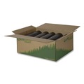 Office Jansan | Earthsense Commercial 1507102 56 Gallon 1.25 mil. 43 in. x 48 in. Linear Low Density Recycled Can Liners - Black (100/Carton) image number 1