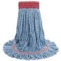 Cleaning & Janitorial Supplies | Boardwalk BWK503BLCT 5 in. Headband Super Loop Cotton/Synthetic Fiber Wet Mop Head - Blue, Large (12/Carton) image number 1