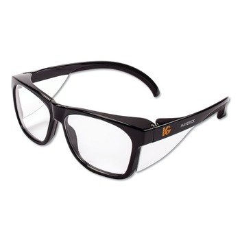 Ansell Maverick Safety Glasses - Black Polycarbonate Frame, Clear Lens (12/Box)