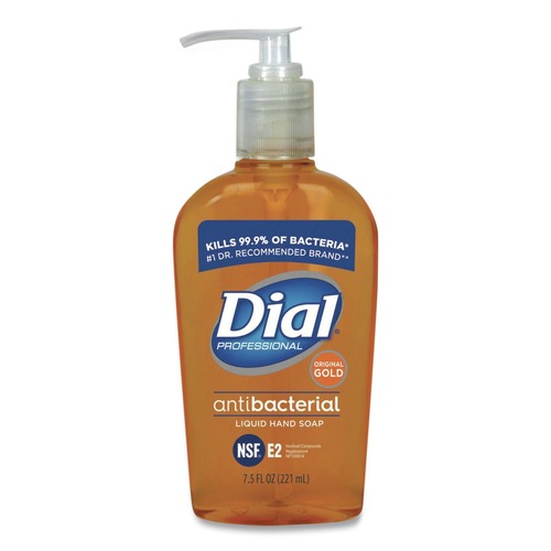 Cleaning & Janitorial Supplies | Dial Professional 84014 7.5 oz Antibacterial Liquid Hand Soap - Gold image number 0