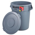 Trash & Waste Bins | Rubbermaid Commercial FG863292GRAY Brute 32-Gallon Plastic Container with Lid - Gray image number 1