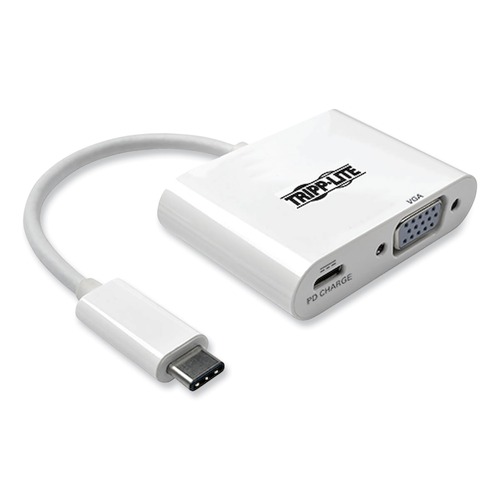 Office Electronics & Batteries | Tripp Lite U444-06N-V-C 3 in. USB 3.1 Gen 1 USB-C to VGA Adapter - White image number 0