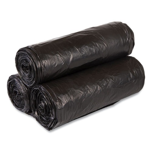 Trash Bags | Inteplast Group VALH4348K22 High-Density 60 Gallon 43 in. x 46 in. Commercial Can Liners - Black (150/Carton) image number 0