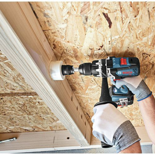 Factory Reconditioned Bosch 18V 4.0 Ah EC Cordless Li Ion Brushless Brute Tough 1 2 in. Hammer Drill Driver Kit