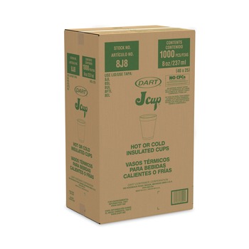 Dart 8J8 8 oz. Foam Drink Cups - White (25/bag, 40 Bags/Carton)