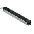 Surge Protectors | Fellowes Mfg Co. 99081 Metal Surge Protector, 7 Outlets, 6 Ft Cord, 1250 Joules, Silver/black image number 1