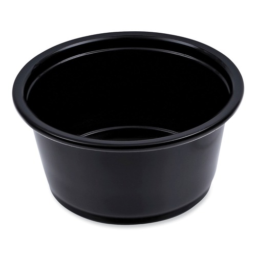  | Boardwalk BWKPRTN2BL 2 oz. Polypropylene Souffle/Portion Cups - Black (2500/Carton) image number 0