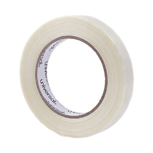 Office Jansan | Universal UNV30018 3 in. Core 18 mm. x 54.8 m. #120 Utility Grade Filament Tape - Clear (1-Roll) image number 0