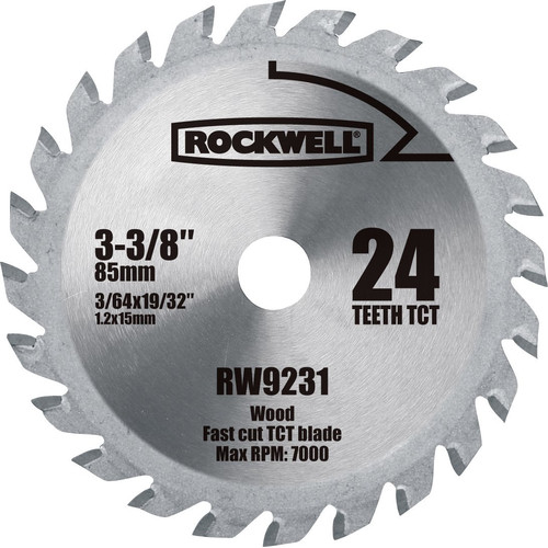 Circular Saw Blades | Rockwell RW9231 VersaCut 3-3/8 in. 24T Carbide-Tipped Circular Saw Blade image number 0