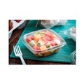 Bowls and Plates | Pactiv Corp. SAC0512 EarthChoice 12 oz. Square Recycled Plastic Bowl - Clear (504/Carton) image number 4