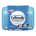 Cleaning & Disinfecting Wipes | Cottonelle 44932 1-Ply 3.75 x 5.5 Fresh Care Flushable Cleansing Cloths - White (12/Carton) image number 3