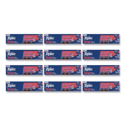 Food Service | Ziploc 383231 9.6 in. x 12.1 in. Double Zipper Storage Bags - Clear (12/Carton) image number 0
