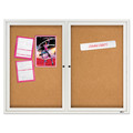  | Quartet 2124 Enclosed Cork Bulletin Board, Cork/fiberboard, 48-in X 36-in, Silver Aluminum Frame image number 2