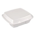 Food Service | Plastifar 12095 9 in. x 9 in. x 3 in. Secure Two Tab Latch Poly Bag Foam Hinged Lid Container - White (200/Carton) image number 2