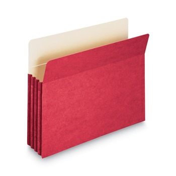 Smead 3.5 in. Expansion Colored File Pockets - Letter Size, Red